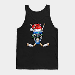 Santa Sports Christmas Hockey Player Tank Top